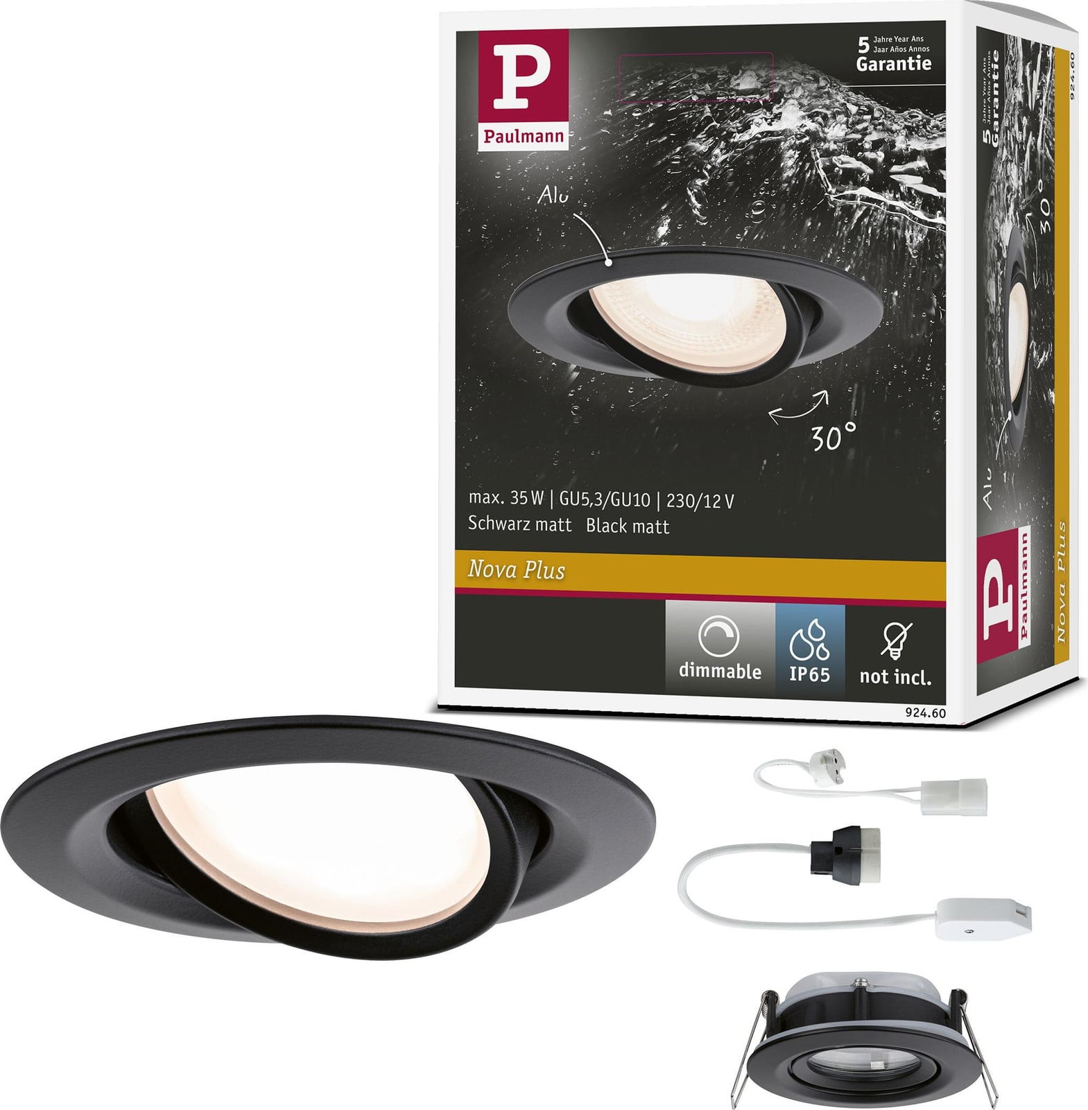 Paulmann Nova Plus ronde inbouwspot, kantelbaar