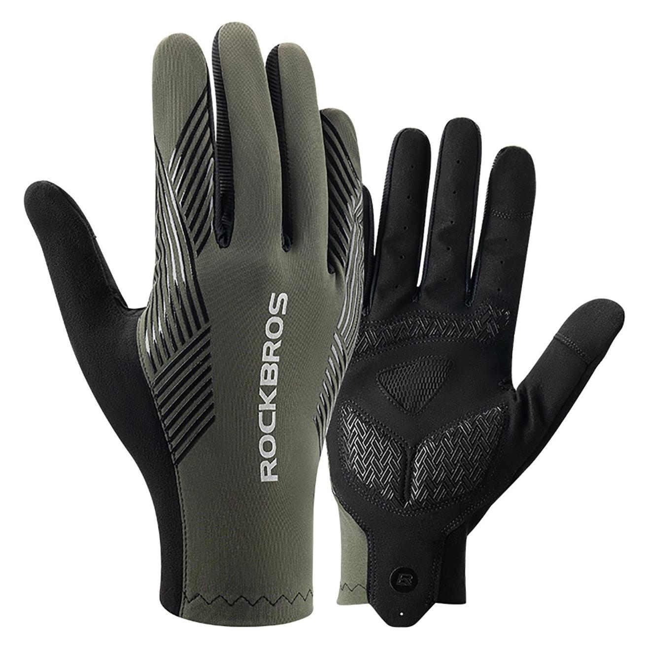 Rockbros cycling gloves spring/summer/autumn, full, size: L - green (L) (8386824304664)