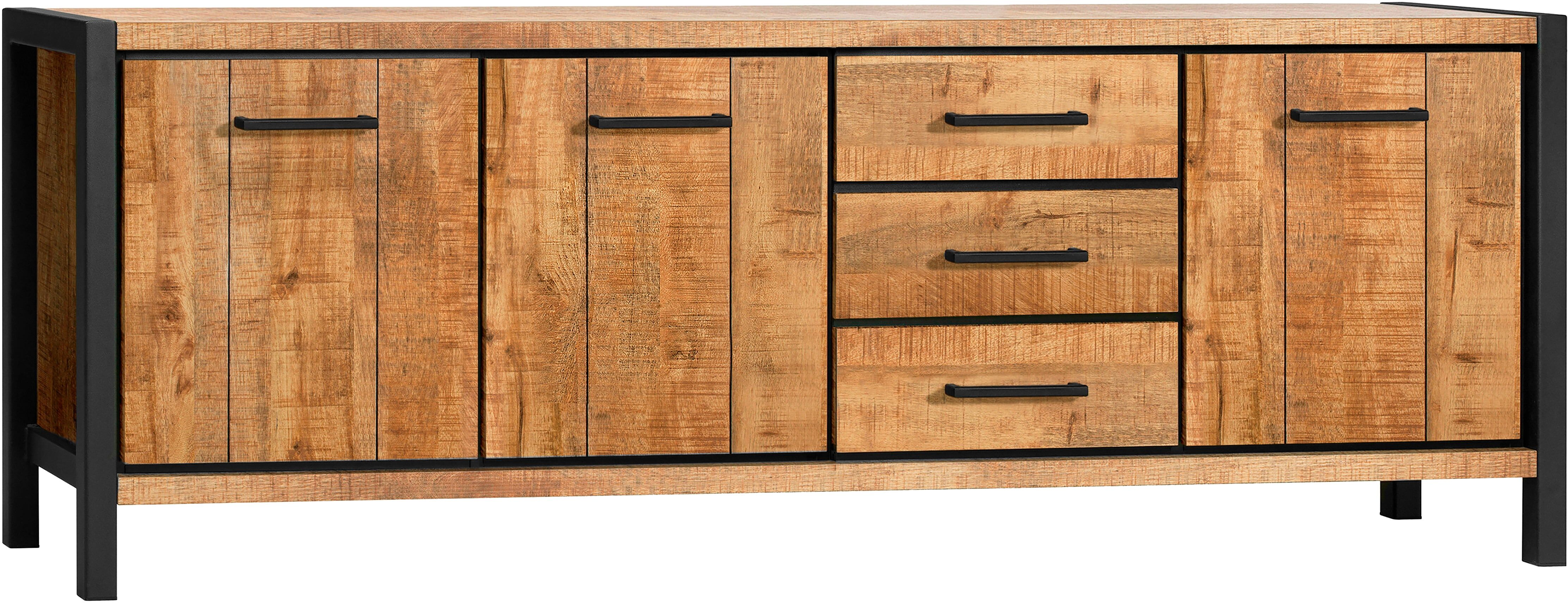 Sideboard OMG DESIGN "Ocean", gelb (mango), B:236cm H:80cm T:48cm, Melamin, Sideboards, Sideboard, mit Soft-Close, in zwei Breiten