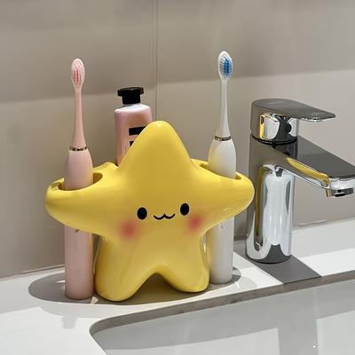 PRiME Cute Star Kids Toothbrush Holder And Space Saving Bathroom Organizer Cute Star Kids Toothbrush Holder And Space Saving Bathroom Organizer