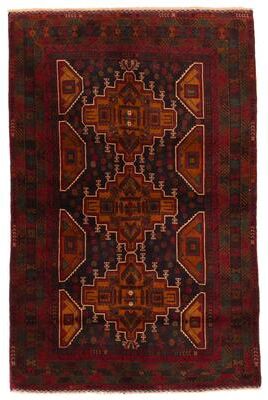 ECARPETGALLERY Hand-knotted Teimani Black, Burnt Orange Wool Rug - 4'0 x 6'1