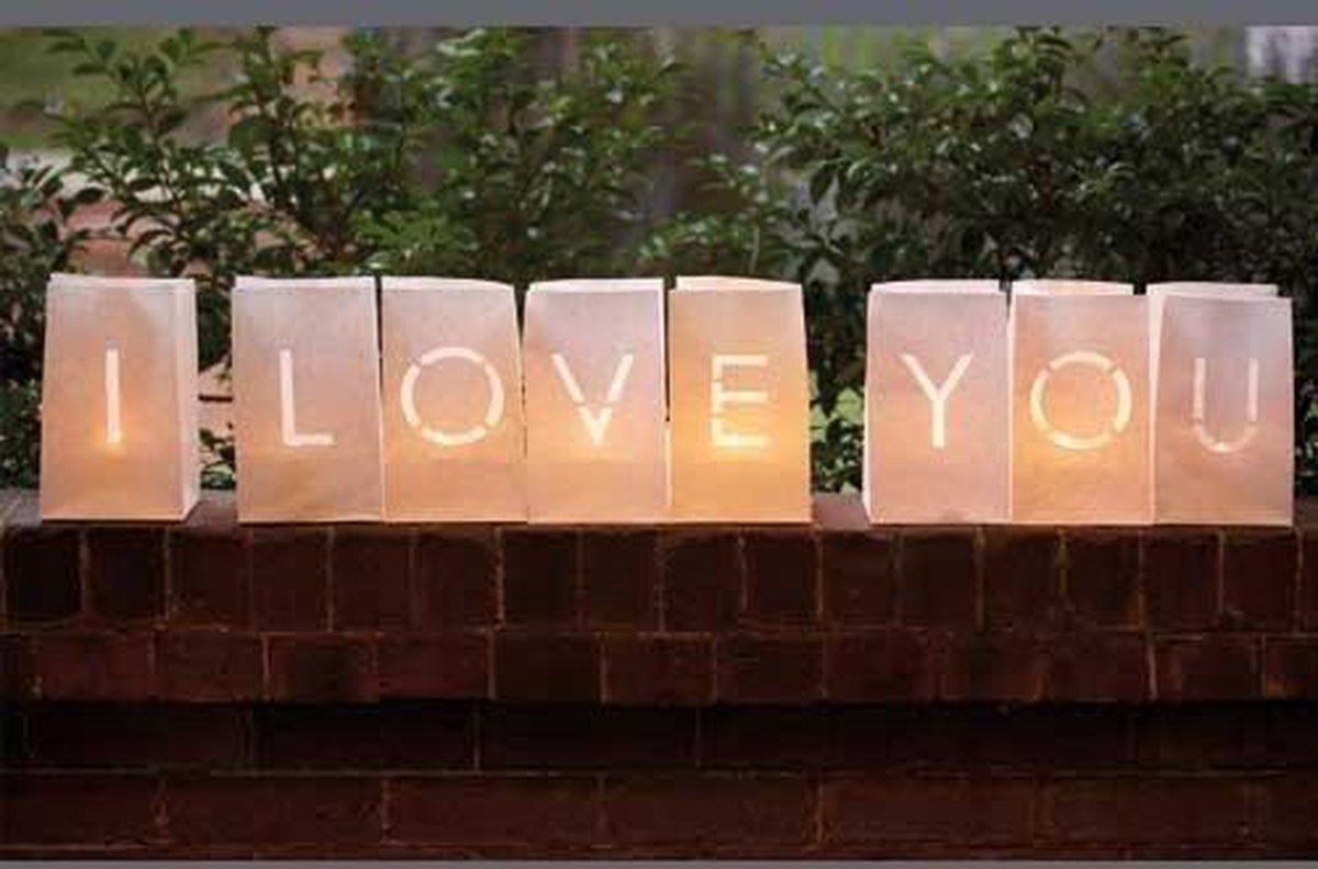 Tindra Absolut & Co I Love You Tealight Candle Bags voor Valentijnsdag