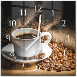 WANDUHR aus Glas 30x30 cm - Kaffee