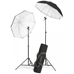 Kaiser Fototechnik Set ''Strobist'' mit je 2 Stativen, Neigegelenken, Schirmen und Tasche