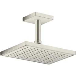 hansgrohe Deckenanschluss 26437800 100 mm, Edelstahl-Optik, eckig
