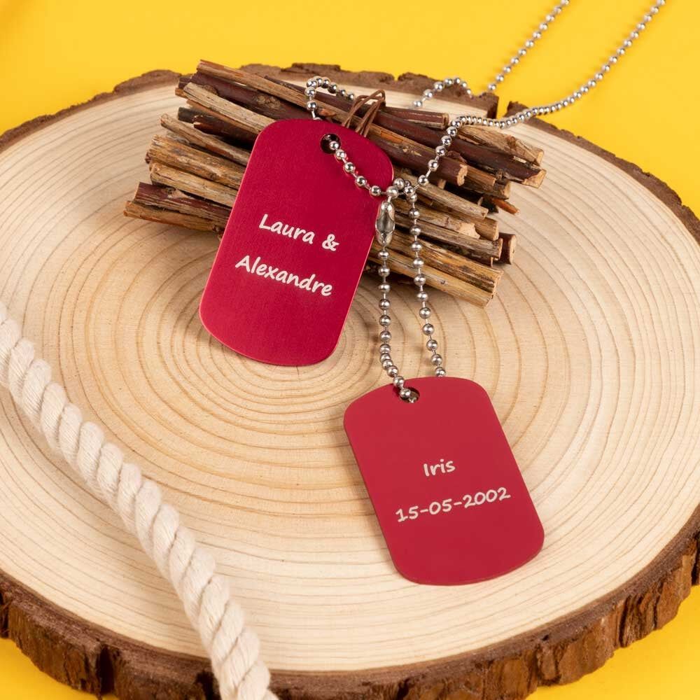 Ocadeau Plaque militaire double rouge