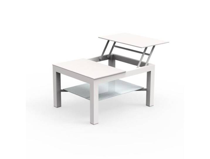 TALENTI table basse d'ouverture petit d'extérieur CHIC Collection PiùTrentanove (White - Aluminium peint et verre trempé brillant sérigraphié)