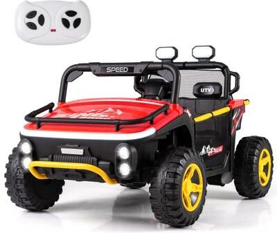 Costway 24V Ride on Toy for Kids 2 Seater Ride on Truck Car with Horn Music Story-Red