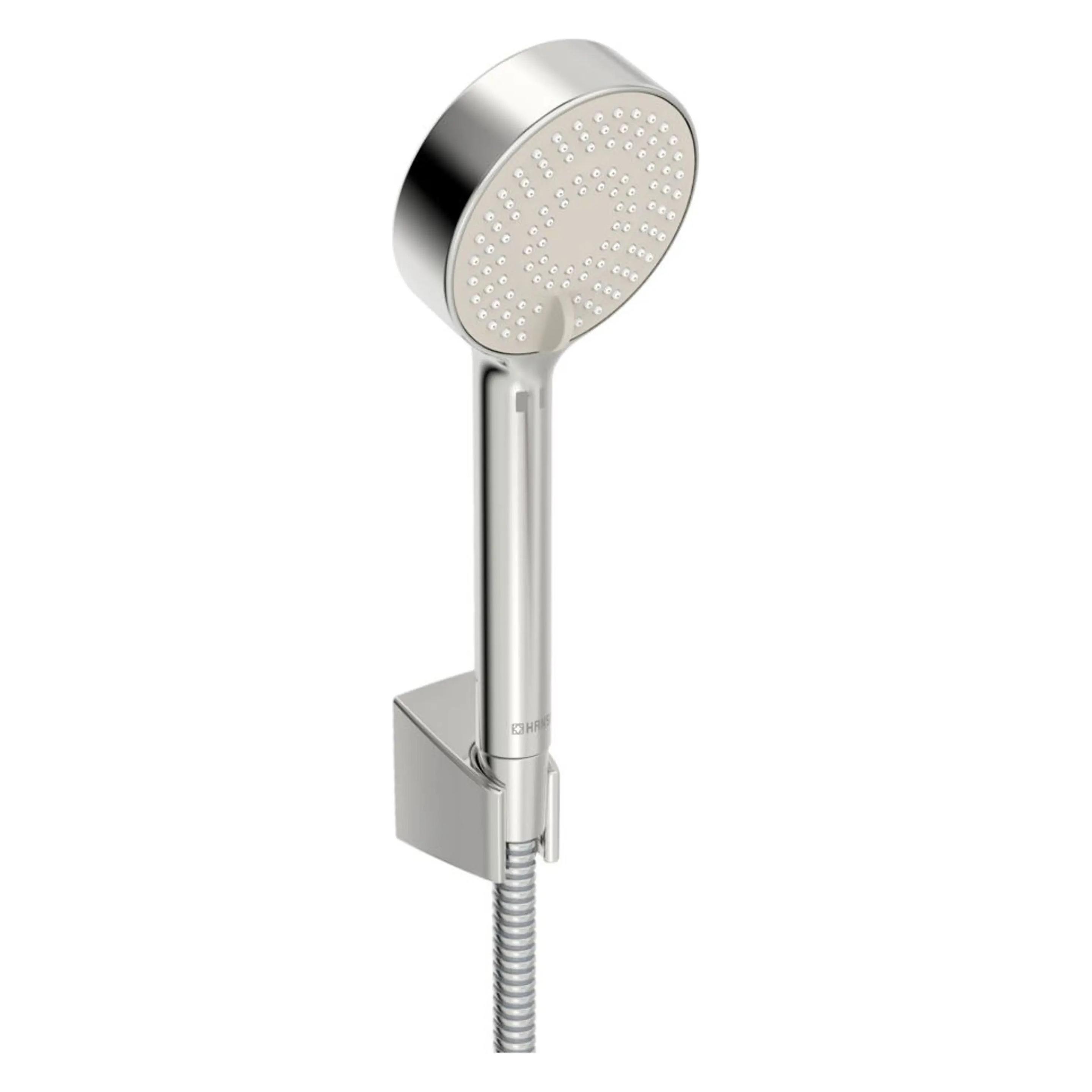 Hansa Hansabasicjet Handbrause-Set, Anti-Kalk-Technik, Durchmesser 95 mm, Eco-Durchfluss, 3-strahlig (3 Strahlarten, 18 l/min) (44680133)