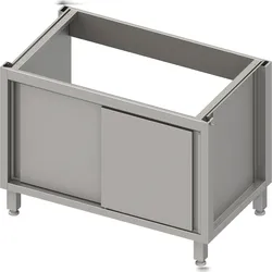 Stalgast Spülenunterschrank Boxversion 2.0, für Beine/Sockelrahmen, mit Schiebetüren 1000x640x660 mm