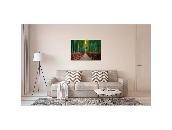 Impression sur toile Bambus Walk Polyester PVC / Épicéa Vert 90 x 60cm