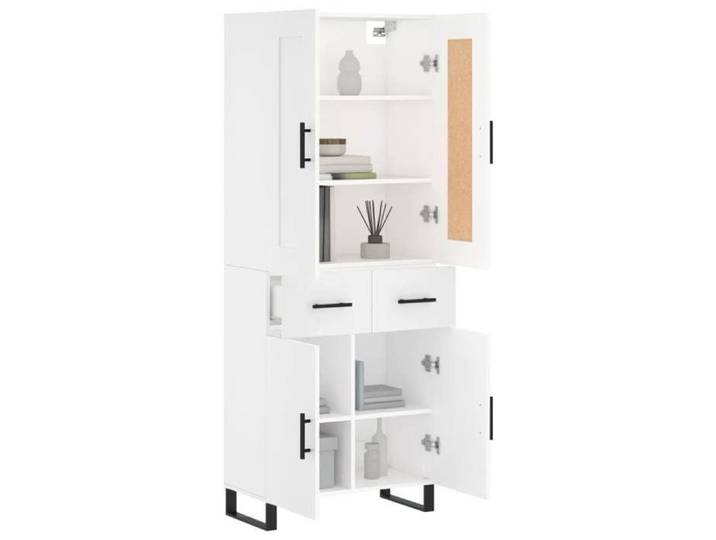 HOT Ventes Buffet haut - Armoire haute de salon - Blanc 69 5x34x180 cm - Bois d'ingénierie @929