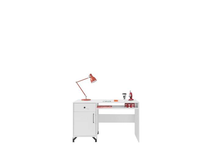 SCHREIBTISCH LANZA 125x55x76 cm Bürotisch Computertisch, Weiß