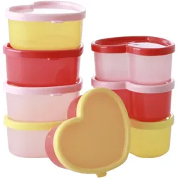 RICE Kunststoff Aufbewahrungsdosen in Herzform 8er Set, 5,5 x 3,5 cm