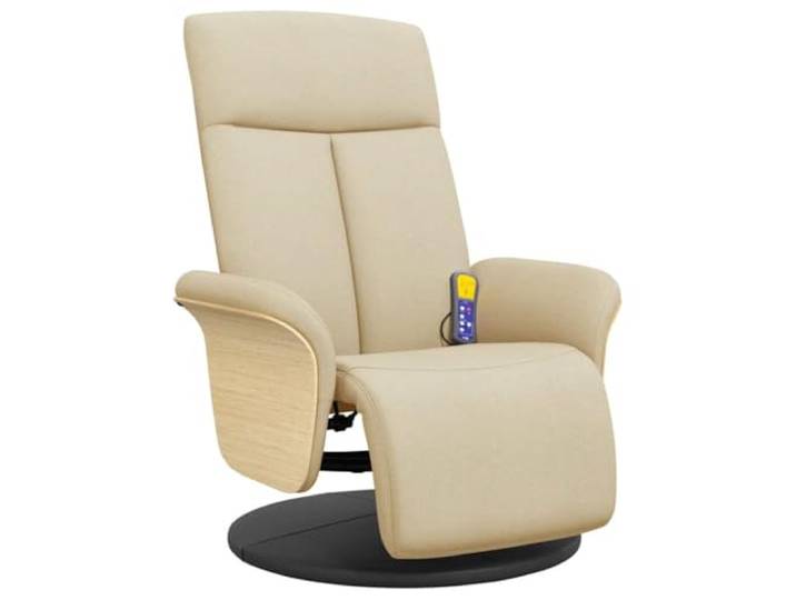 vidaXL Massagesessel mit Fußteil Creme Stoff