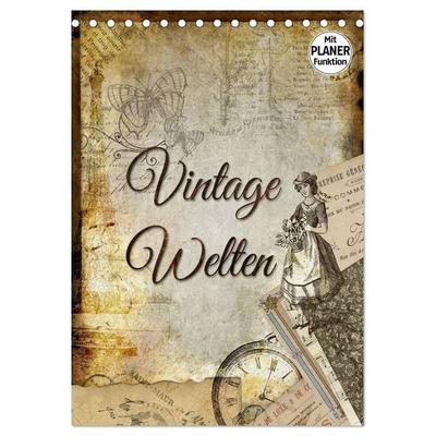 Vintage Welten (Tischkalender 2026 DIN A5 hoch), CALVENDO Monatskalender