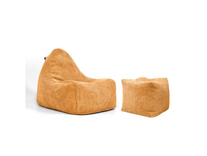 Nadimaideal Sitzsack 2 in1 Funktionen für Kinder, Teenager & Erwachsene Indoor & Outdoor Gaming Sitzsack -Komfortabler Beanbag Füllung EPS Perlen (Orange., Königessitzsack XXL Mit Hocker)