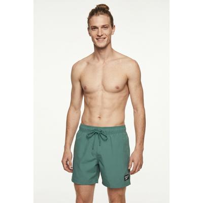 Badeshorts REEBOK "Ace", Herren, Gr. M, N-Gr, grün (field grün), Microfaser, Obermaterial: 100% Polyester, Badehosen Badeshorts, mit kleinen Seitenschlitzen, Eingriff-Taschen seitlich