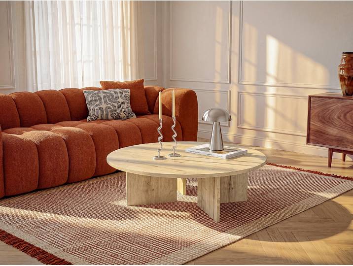Runder Couchtisch - Naturfarben hell TOPANIA