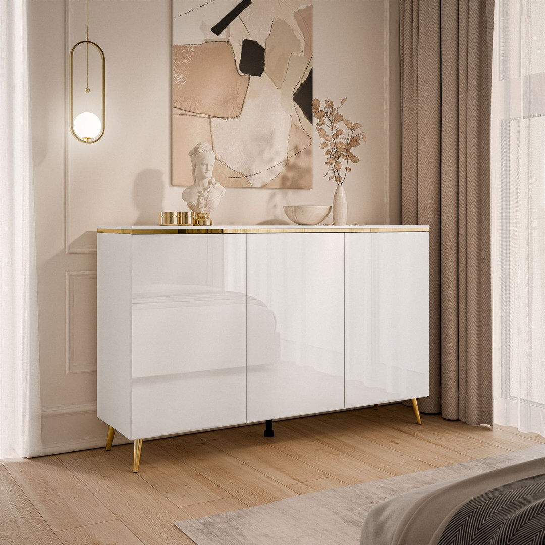 Fairmont Park Lorelei 140cm Sideboard High-gloss white 90cm H X 140cm W X 40cm D