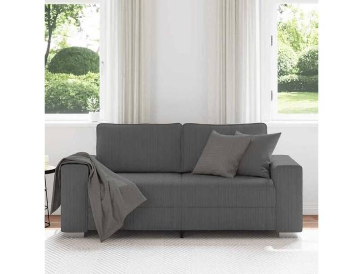 Gris SOFA - PHSH - Canapé causeuse - Petit double - gris foncé 140 cm tissu velours côtelé C194