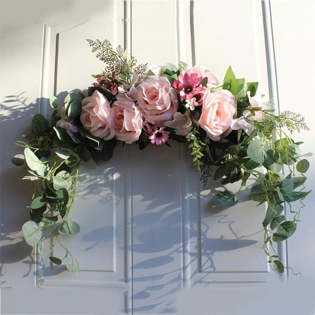Roze Bloemen Swag Kunstmatige Garland voor Bruiloft Decoratie - 60 cm Lengte