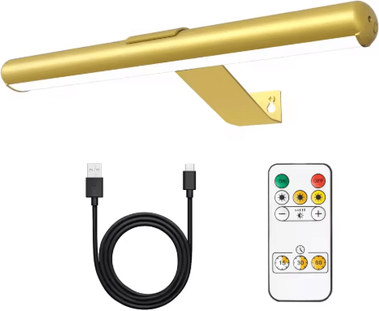 Inspire Picks 4000mAh Rechargeable LED Picture Light Modern Gold Wall Lamp With Remote & 3 Color Dimming 4000mah 40cm