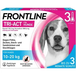 FRONTLINE TRI-ACT gegen Zecken, Flöhe und fliegende Insekten für Hunde M (10-20 kg)  3 St Lösung