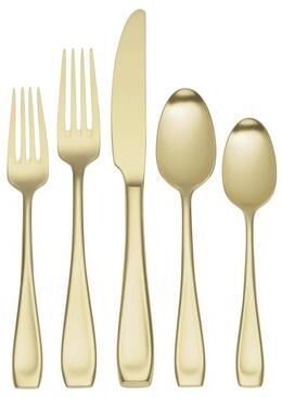 Oneida Moda Satin Champagne 20 Piece Fine Flatware Set, Service For 4