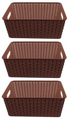 YBM Home Plastic Rattan Storage Box Basket Organizer, BA425
