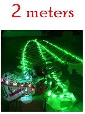 Combo Retail Shop Lightning Dragon Dance Set With Head, Traditional Ribbon Dance Prop, Folk Performance Square Set For New Year green 2m