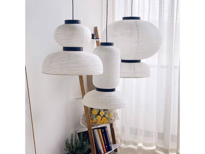 Wine-Sabi-Lampe LED Suspendue en Papier de Riz, Lustre pour Salon, Décor de Plafond, Moderne, Style Japonais, Ludéviation