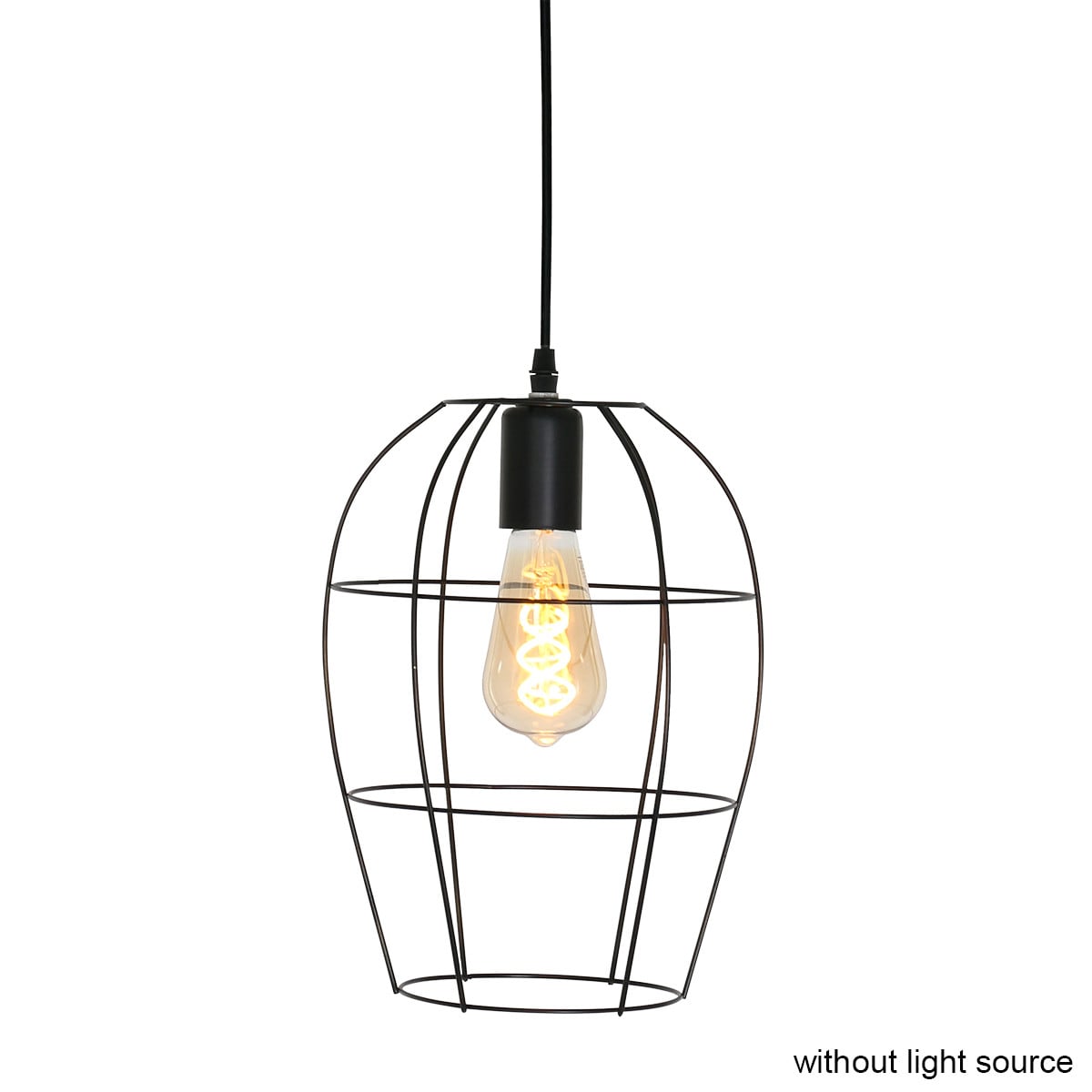 Steinhauer Hanglamp Minimalics Zwart Metaal E27