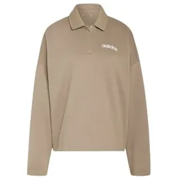 adidas Essentials Linear Fleece Polo Sweatshirt Damen - khasix/wh