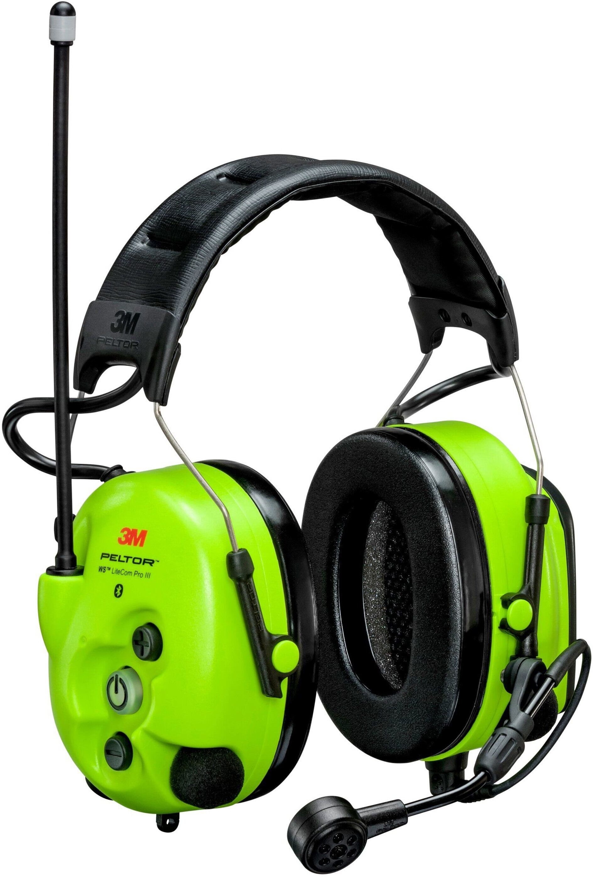 3M Hörselkåpa WS LiteCom PRO III GB med hjässbygel, 33 dB, PMR 446 MHz, analog/digit