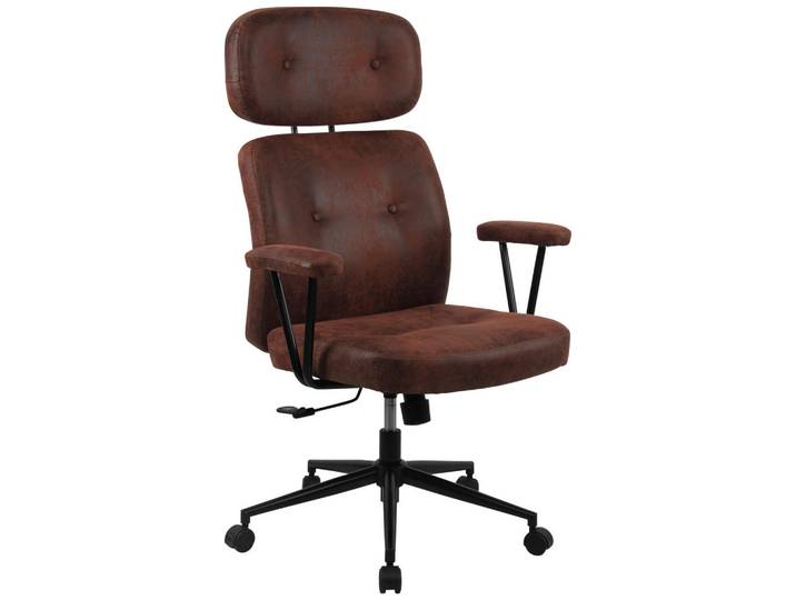 Livetastic Drehstuhl, Braun, Metall, Kunststoff, Textil, Drehkreuz, 70x110x120 cm, Sitzfläche 360° drehbar, Büromöbel, Bürostühle, Drehstuhl