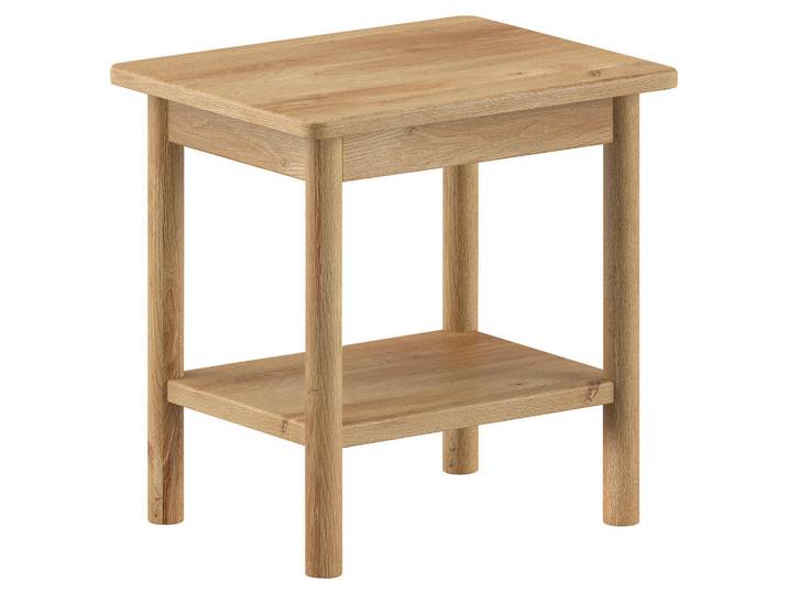 Vipack Nachttisch, Eiche, Holz, Eiche, furniert, massiv, rund, 50x50x40 cm, Holzmöbel, Holztische, Nachttische Holz