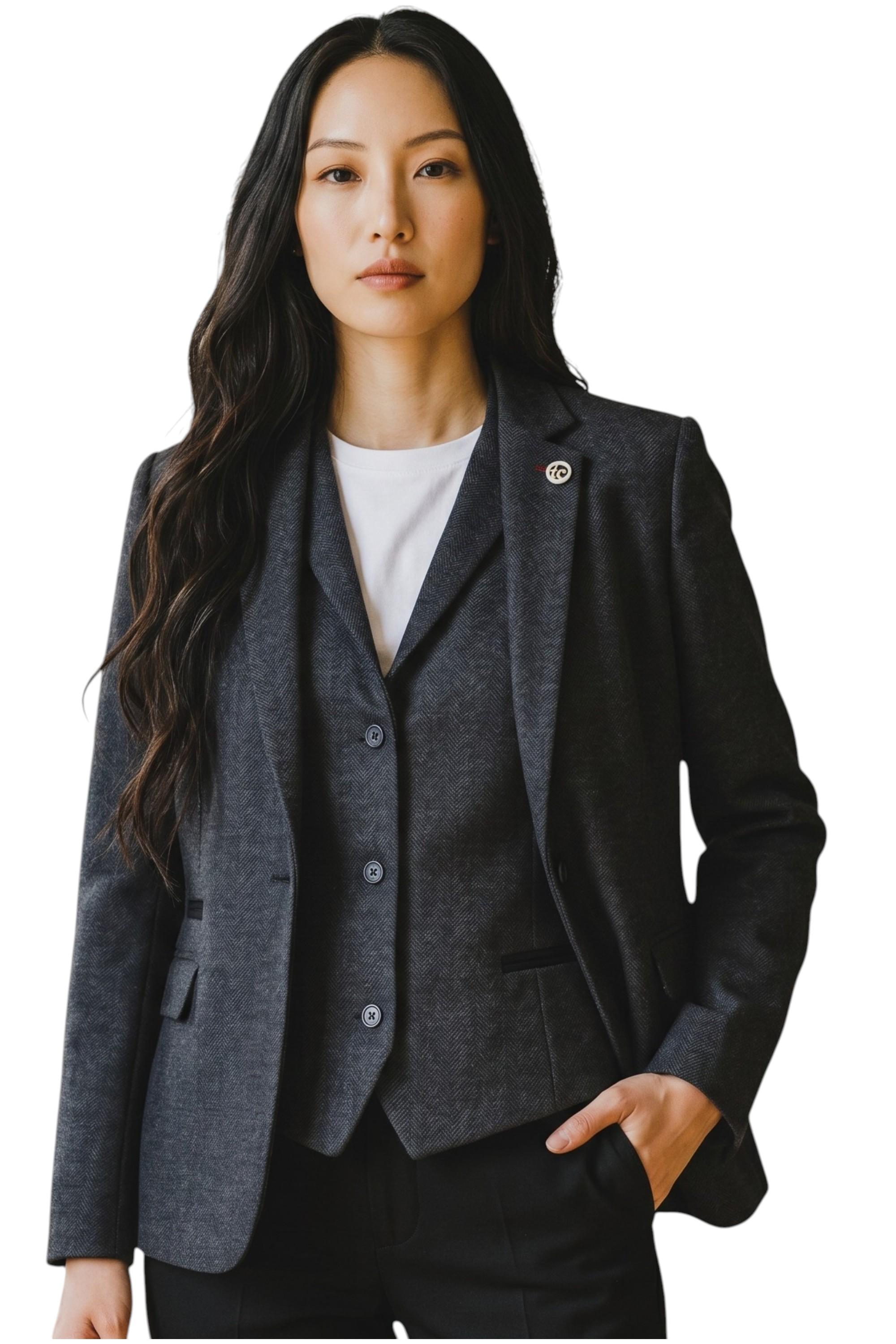 Damen-Zweiteiliger Woll-Blazer-Blazer-Blazer-Blazer für Frauen – WS-1