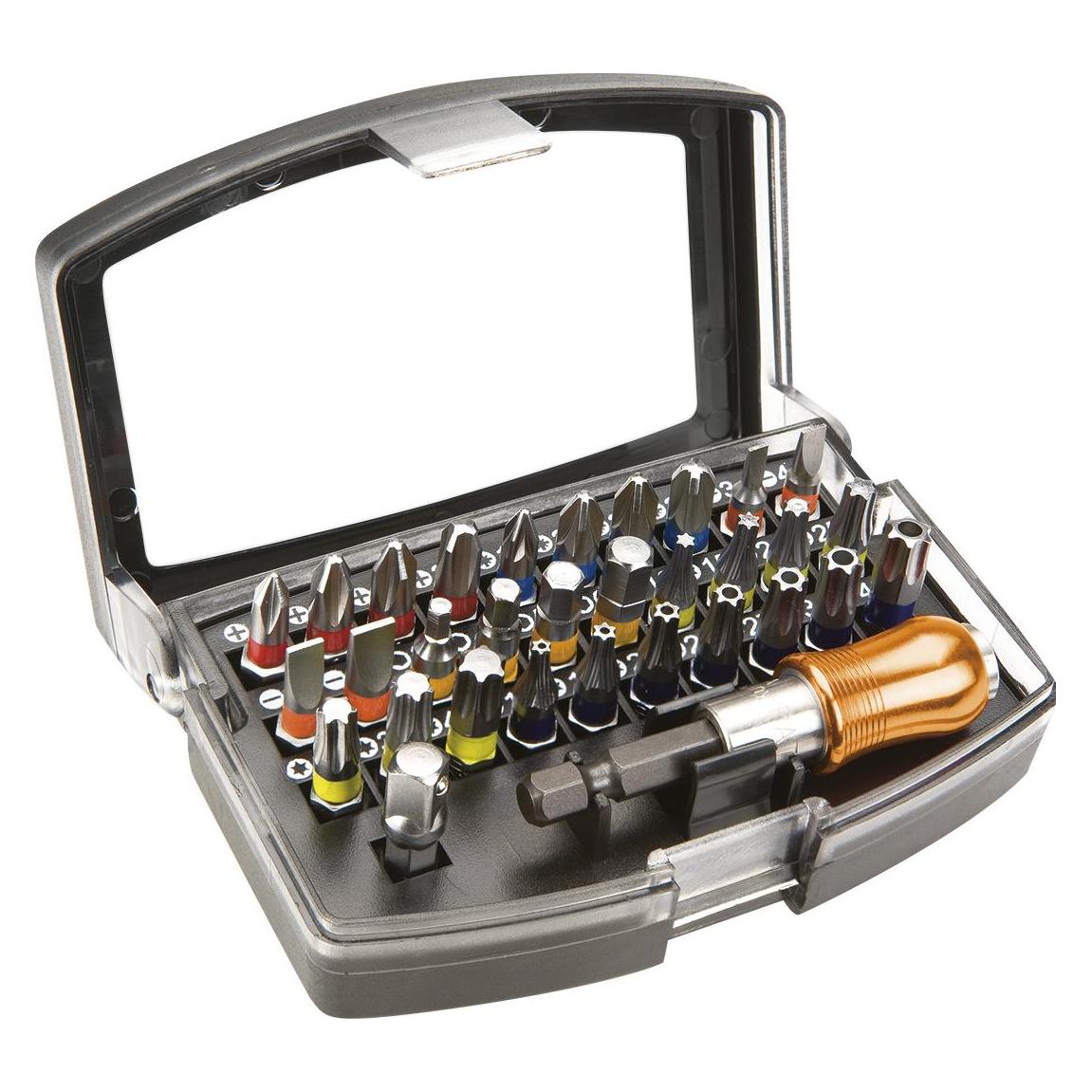 Neo Tools Screwdriver tips with handle 32 pcs. - 06-106 (TOP-06-106)