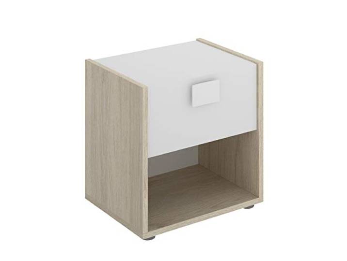 Rimobel Dina Nachttisch, Spanplatten, Natur/Weiß, Normal