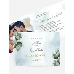 Hochzeitseinladung selbst gestalten mit Spruch und Fotos im Onlinedesigner bei Meine-Kartenmanufaktur.de