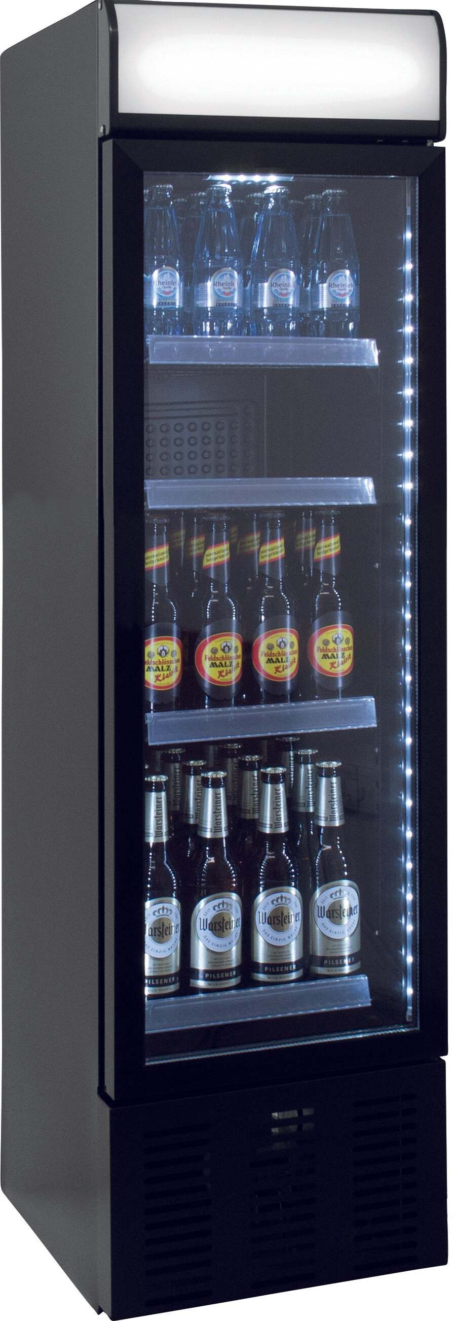 Getränkekühlschrank Werbetafel schmal DK105