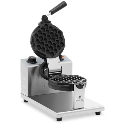 Helloshop26 - Professionelles rundes Waffeleisen 1 Blasenwaffel 1200 W Edelstahl Aluminium Teflon silber 14_0009104