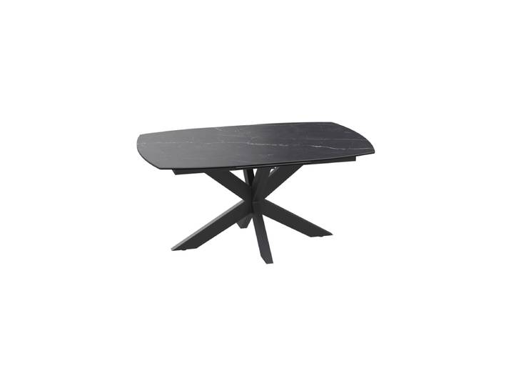 Ausziehbarer Designer Esstisch „Phoenix“ aus Keramik, verschiedene Grössen Marquina matt Akante Design