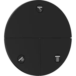 hansgrohe ShowerSelect Comfort S Ventil, Unterputz, 3 Verbraucher, runde Rosette, 15558670, Farbe: Mattschwarz