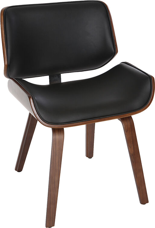 Miliboo Chaise design noir et bois foncé RUBBENS