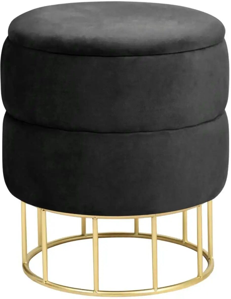Höffner Pouf mit Stauraum Elisa ¦ schwarz Ø: 37
