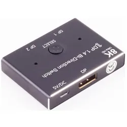 Shiverpeaks -PROFESSIONAL DisplayPort 1.4 Umschalter 2x1, bidirektional, 8K, Switch Box