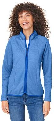 CORE365 CE72W Women's Venture Heathered Stripe Full-Zip Jacket in True Royal/White size 3XL   Polyester