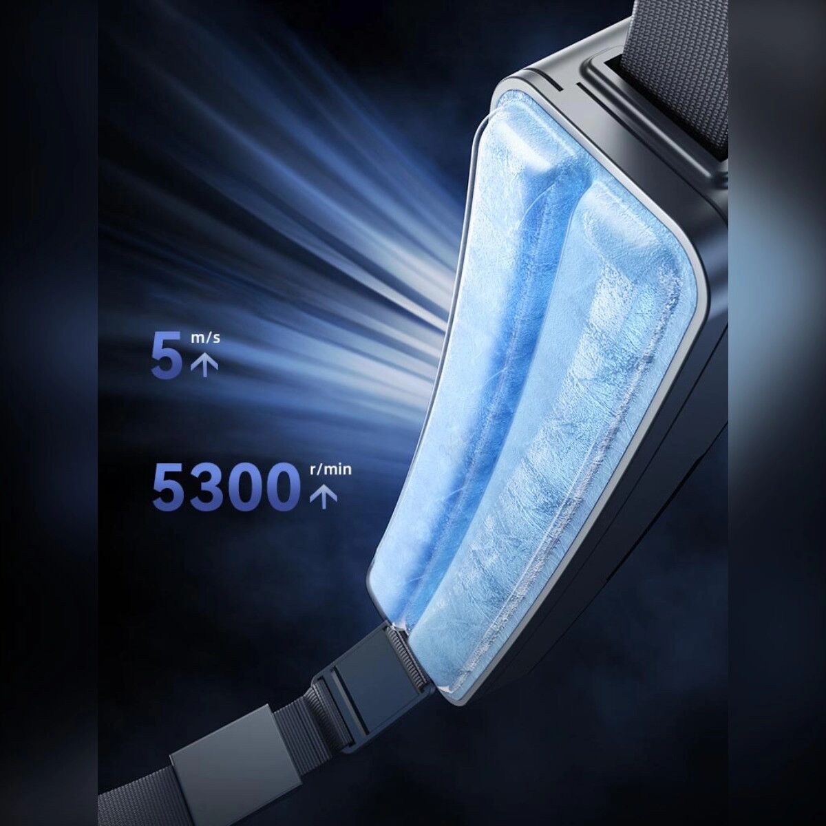 INF Ice Compress Hüftlüfter – Tragbarer Gürtel mit Vorder- und Rücklüftern, PCM-Kühlung, 5000mAh Akku, 3-Stufen 360° Dunkelgrau